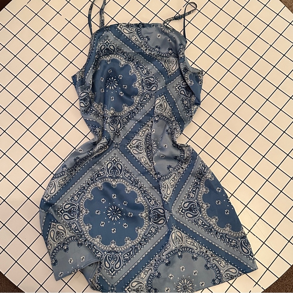 Blue Paisley Mini Dress Forever 21